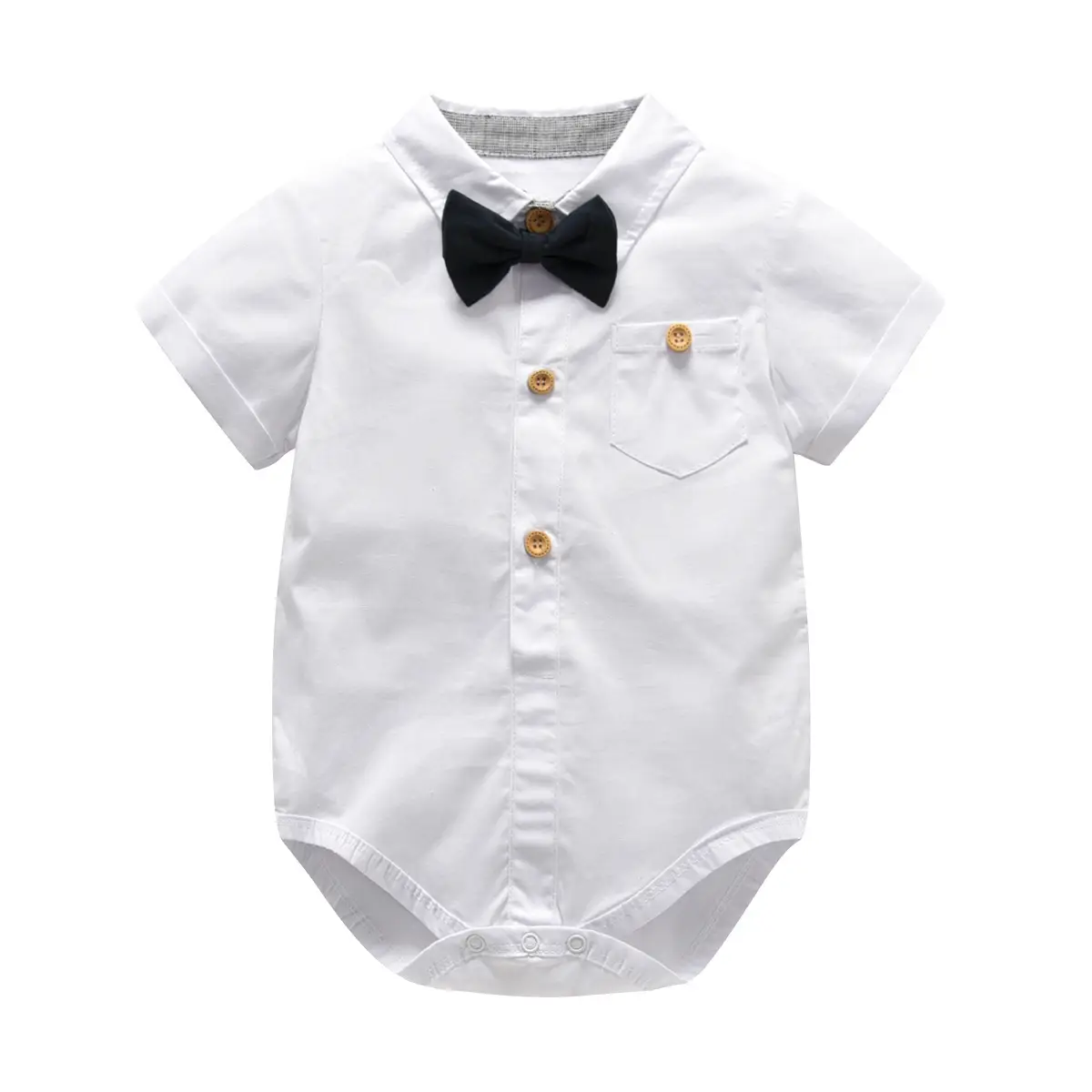 Children's Three-Piece Suit White Bow Tie Suspenders Pants - Image 4