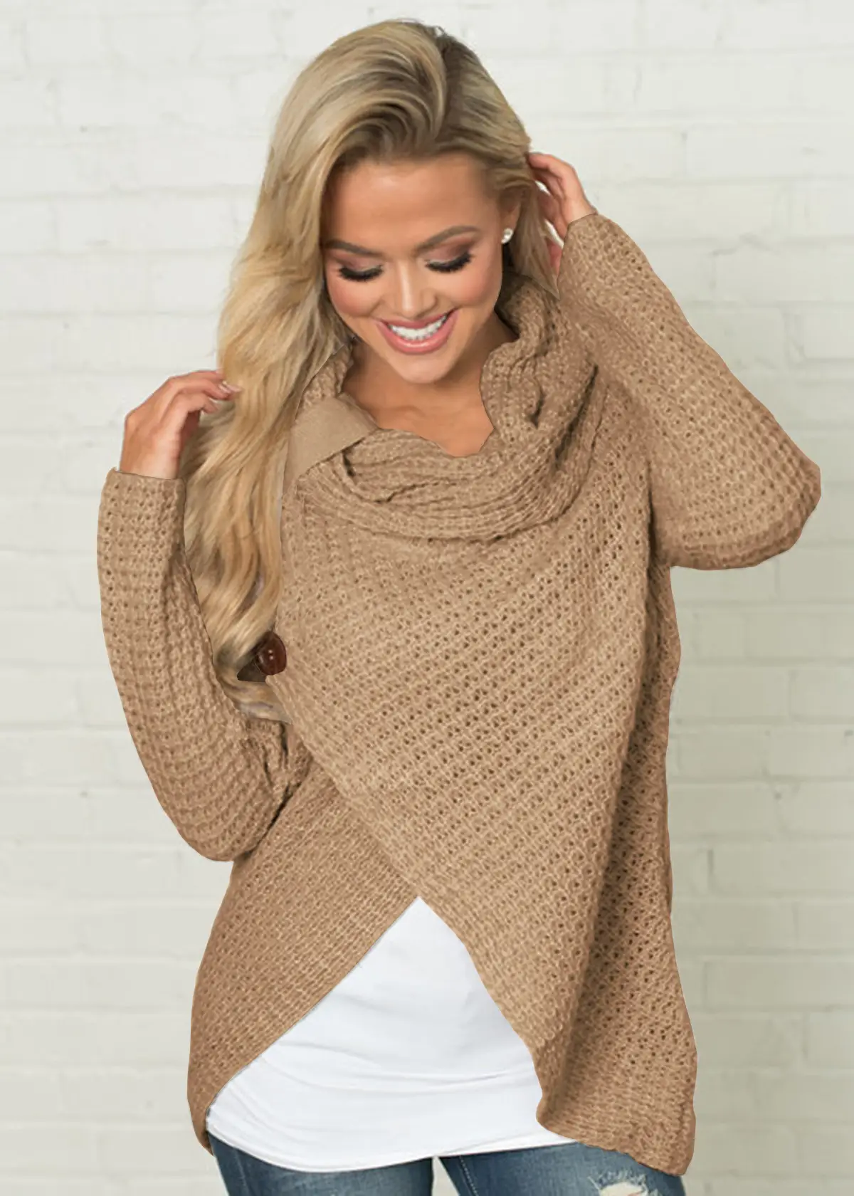 Women's Long Sleeve Knitted Cardigan Top Sweater Black - Image 8