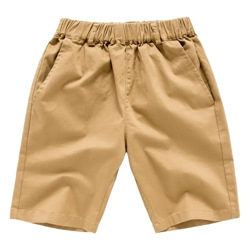 Children's Black Elastic Shorts Pure Black Summer Cotton