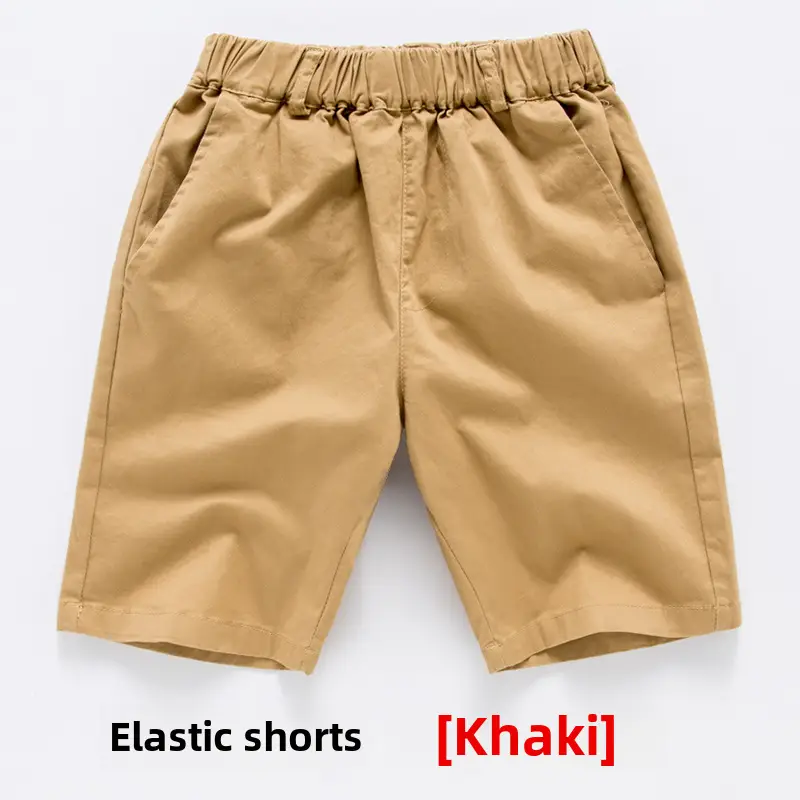 Children's Black Elastic Shorts Pure Black Summer Cotton - Image 12