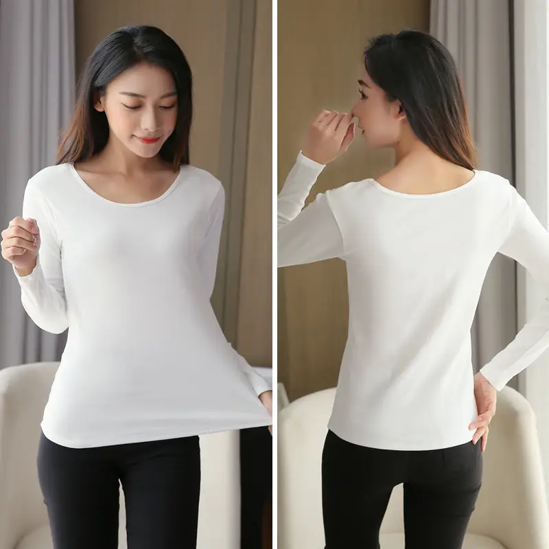 Women's Black Long Sleeve T-Shirt Large Size - Image 13