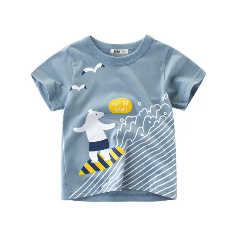 Kids Blue T-Shirt with Dolphin Print Summer Boys - Image 7