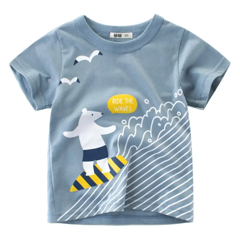 Kids Blue T-Shirt with Dolphin Print Summer Boys