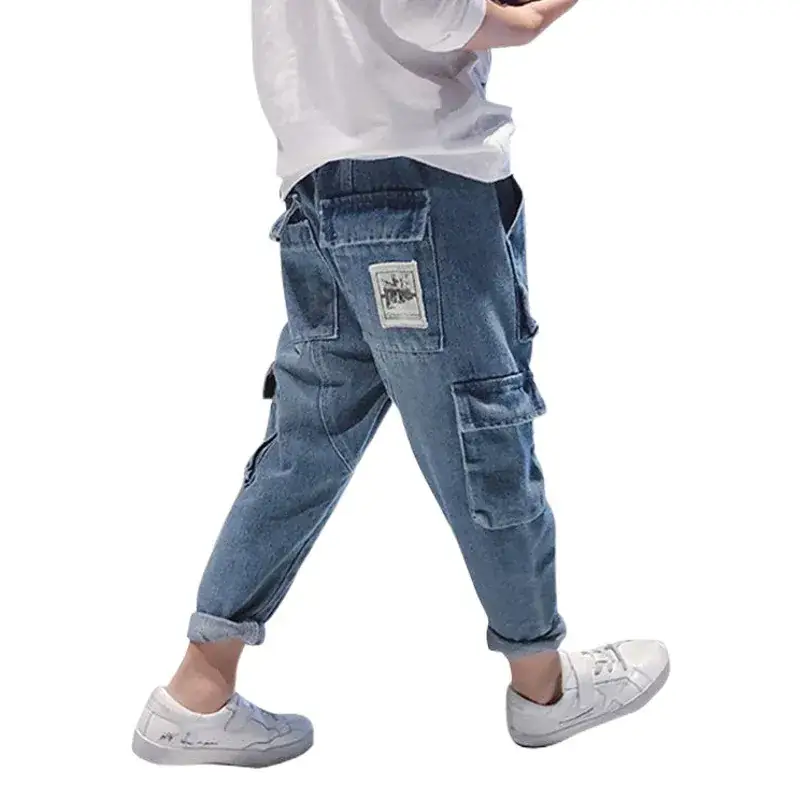 Boys Fleece Cargo Pants Blue 2025 Spring