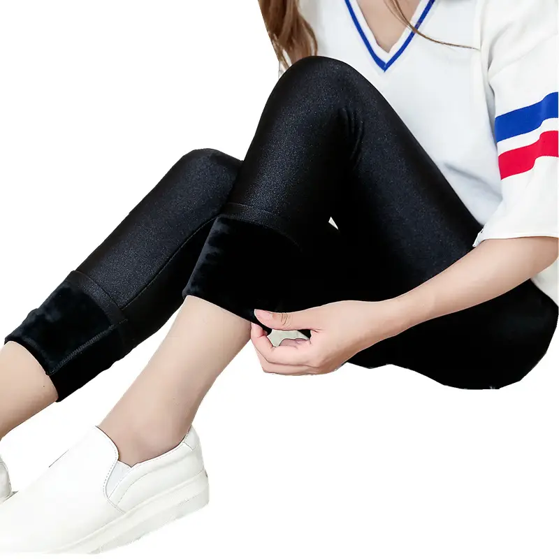 Fleece Lined High Waist Women's Leggings Black - Image 9