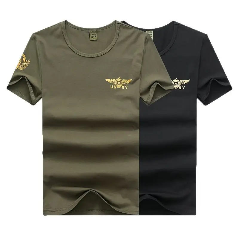 Men's Cotton Slim Fit T-Shirt Olive Green - Image 7