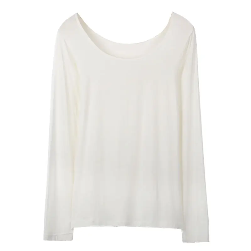Women's White Modal Long Sleeve T-Shirt - Image 5