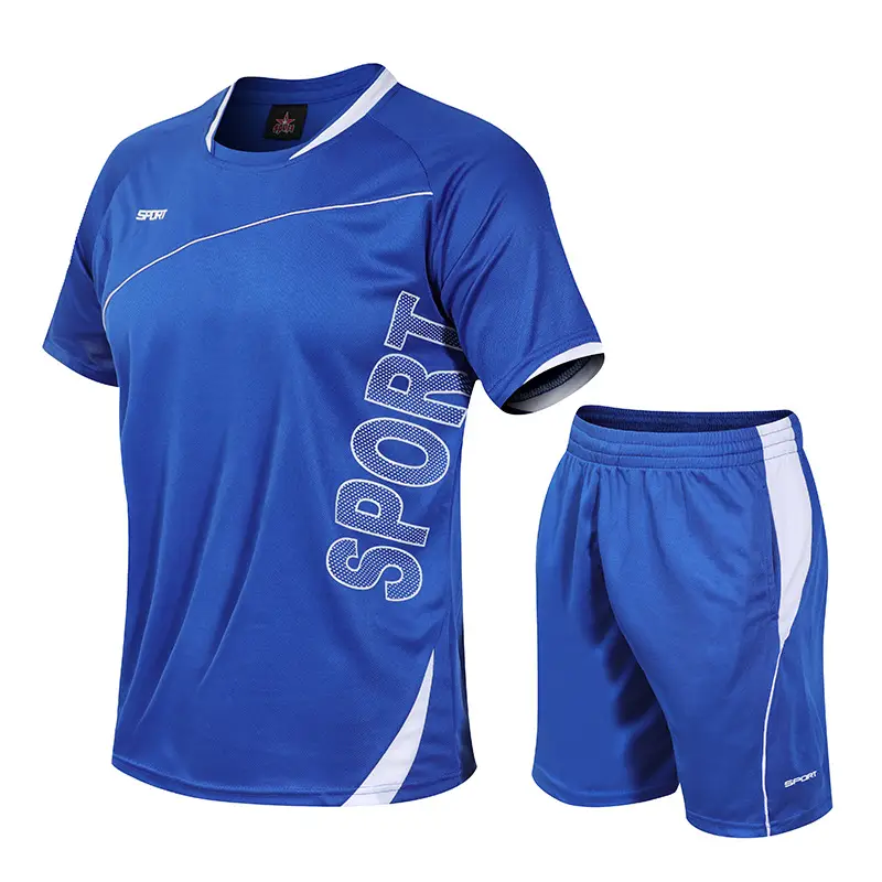 Men Red Black Korean Style Sports T-Shirt Shorts Set - Image 13