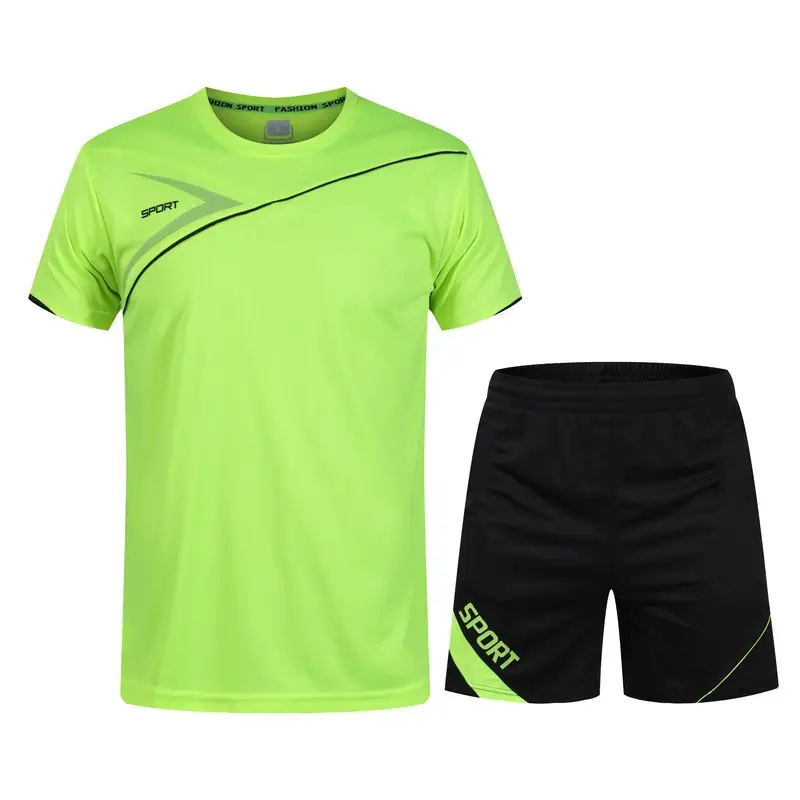 Men Red Black Korean Style Sports T-Shirt Shorts Set - Image 10