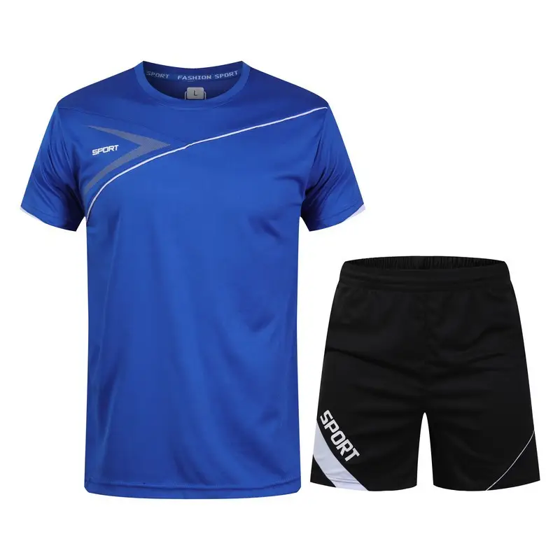 Men Red Black Korean Style Sports T-Shirt Shorts Set - Image 11