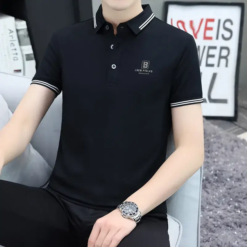 Men's Yellow Polo T-Shirt with White Trim - Image 41