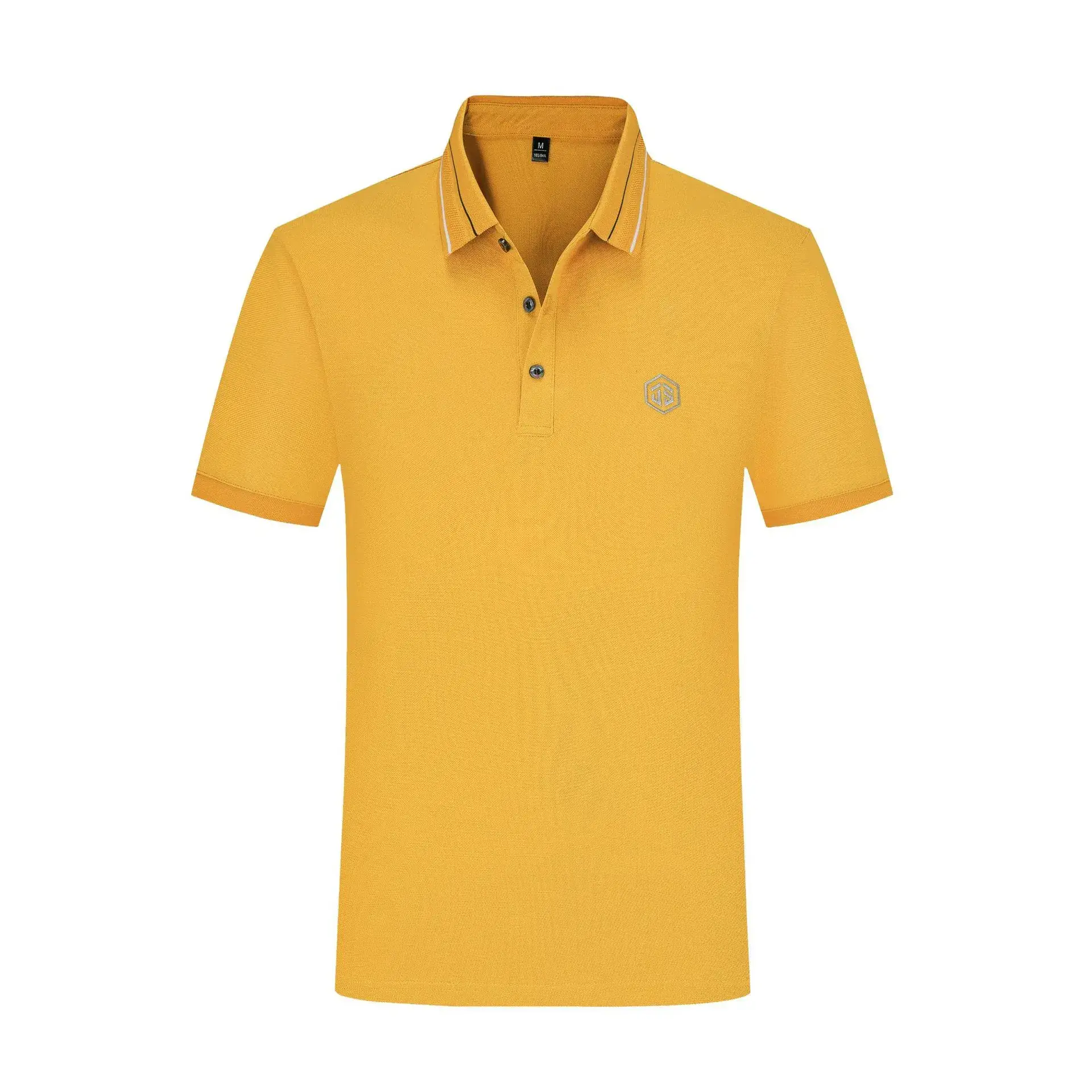 Men's Yellow Polo T-Shirt with White Trim - Image 42