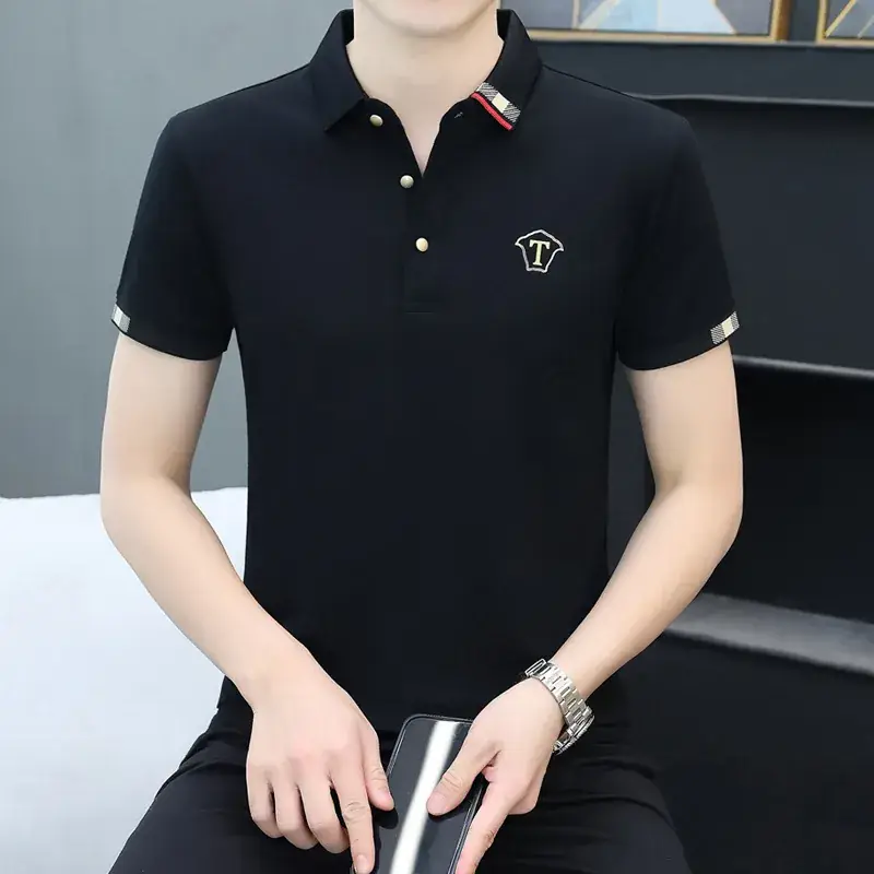 Men's Yellow Polo T-Shirt with White Trim - Image 22