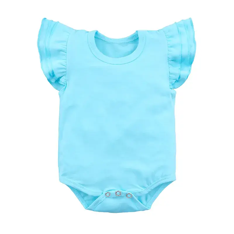 White Baby Triangle Romper with Flying Sleeves - Image 3