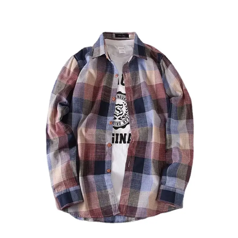 2018 Plaid Long Sleeve Shirt for Men