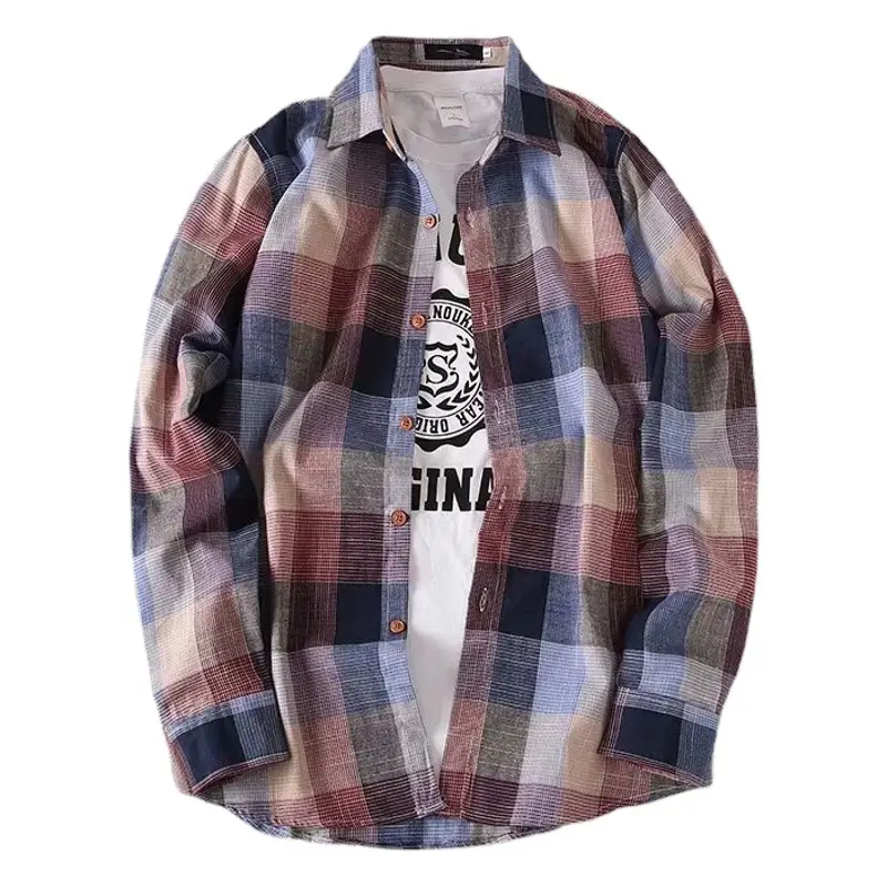 2018 Plaid Long Sleeve Shirt for Men
