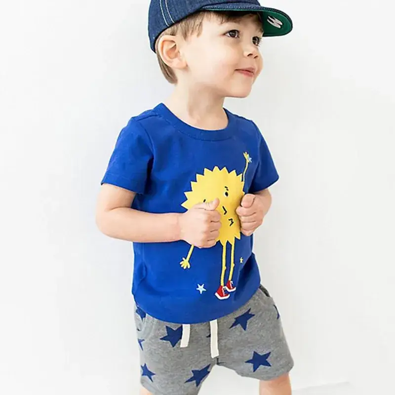 Blue Kids T-Shirt Star Shorts 2025 Set - Image 4