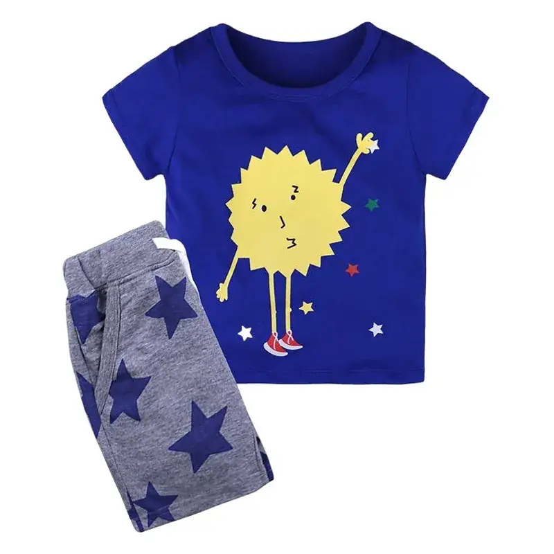 Blue Kids T-Shirt Star Shorts 2025 Set