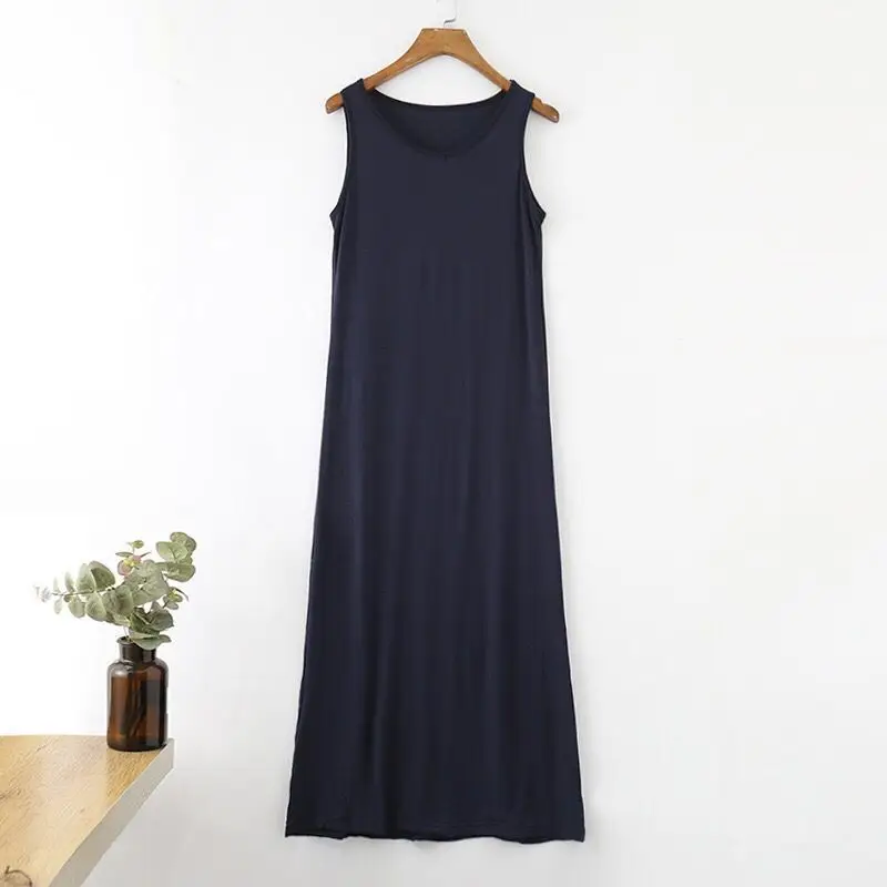 Side Split Long Dress Women's Modal Vest Skirt