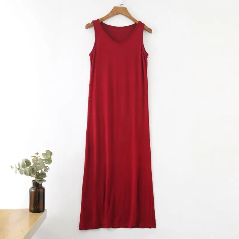 Side Split Long Dress Women's Modal Vest Skirt