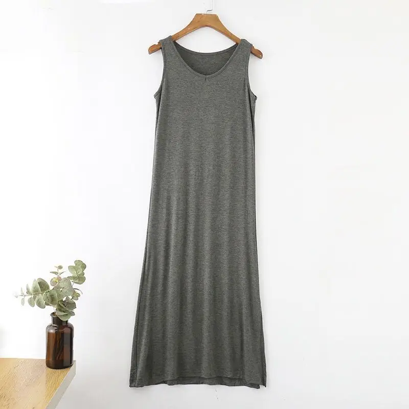 Side Split Long Dress Women's Modal Vest Skirt