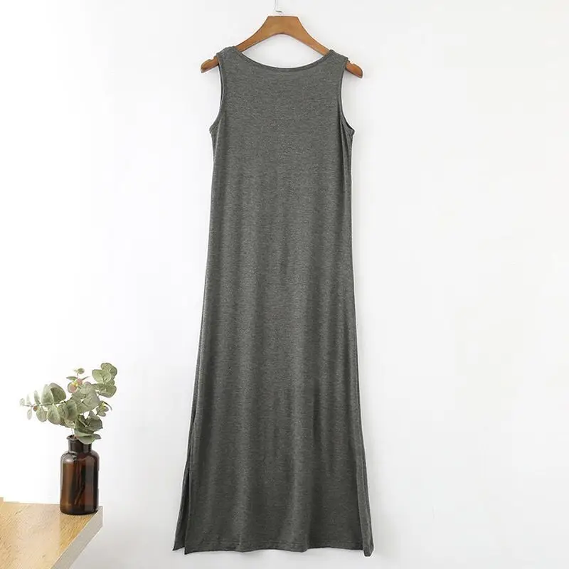 Side Split Long Dress Women's Modal Vest Skirt