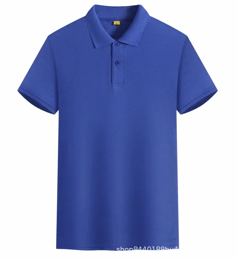 Men Light Blue Polo Shirt with Logo Print - Image 12