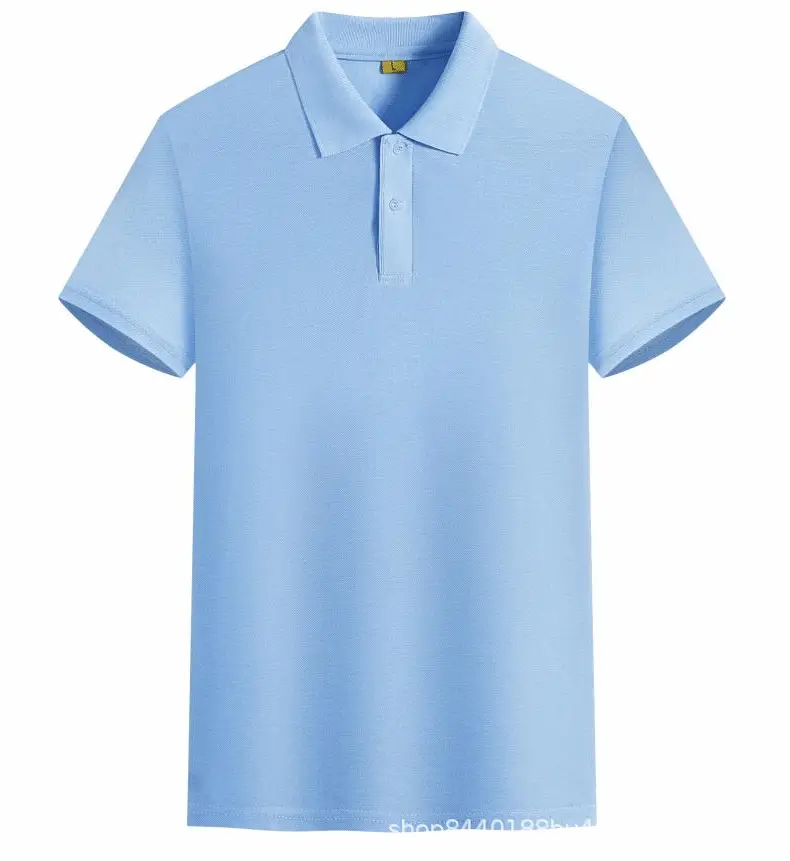 Men Light Blue Polo Shirt with Logo Print - Image 15