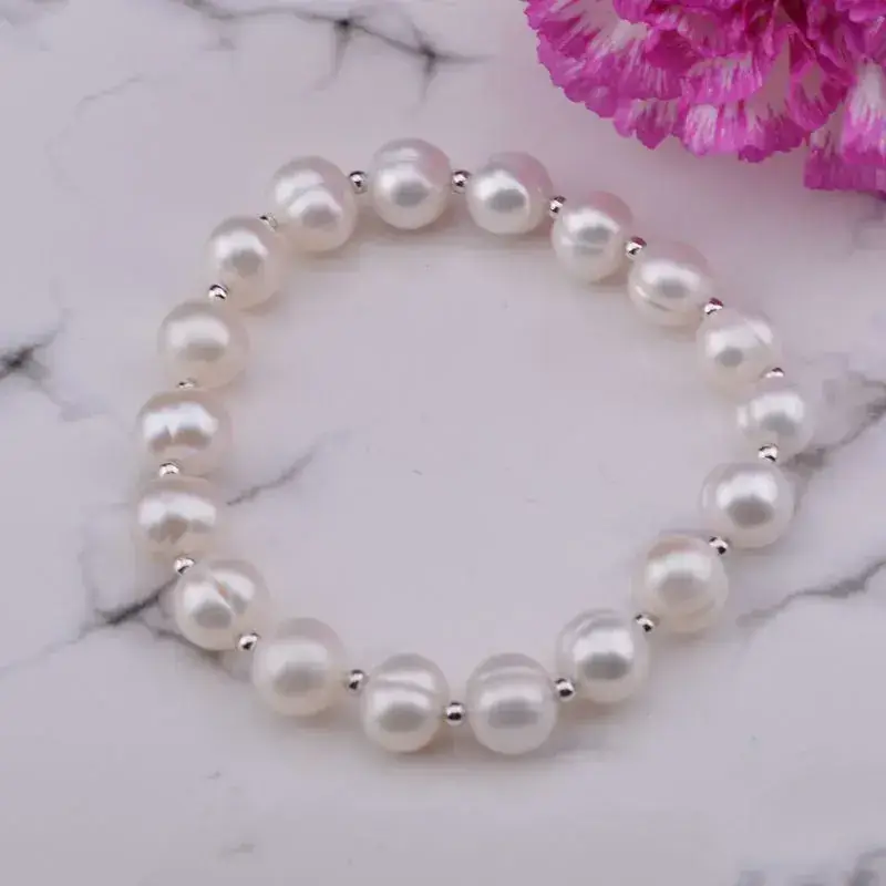 Elasticized Pearl Bracelet for Women 4-8mm - Image 2