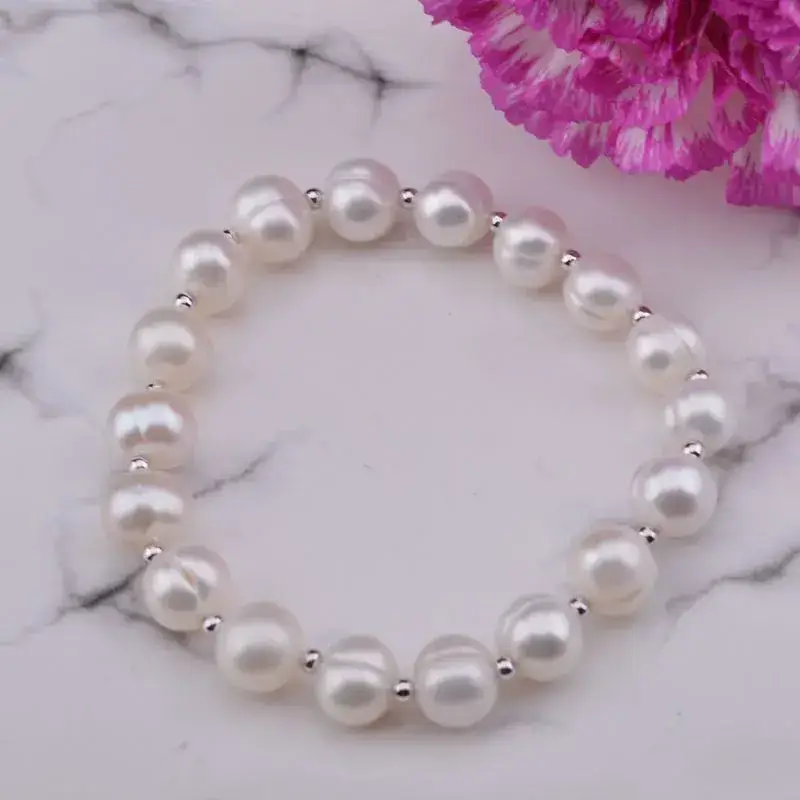 Elasticized Pearl Bracelet for Women 4-8mm - Image 5