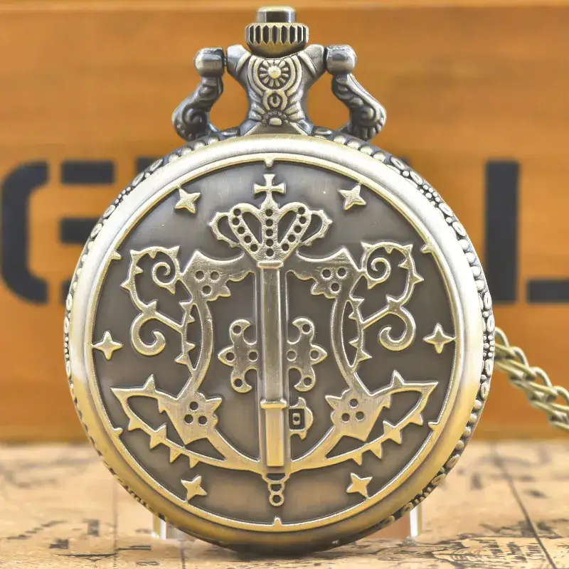 Vintage Bronze H-Letter Pocket Watch with Islamic Calligraphy - Image 10