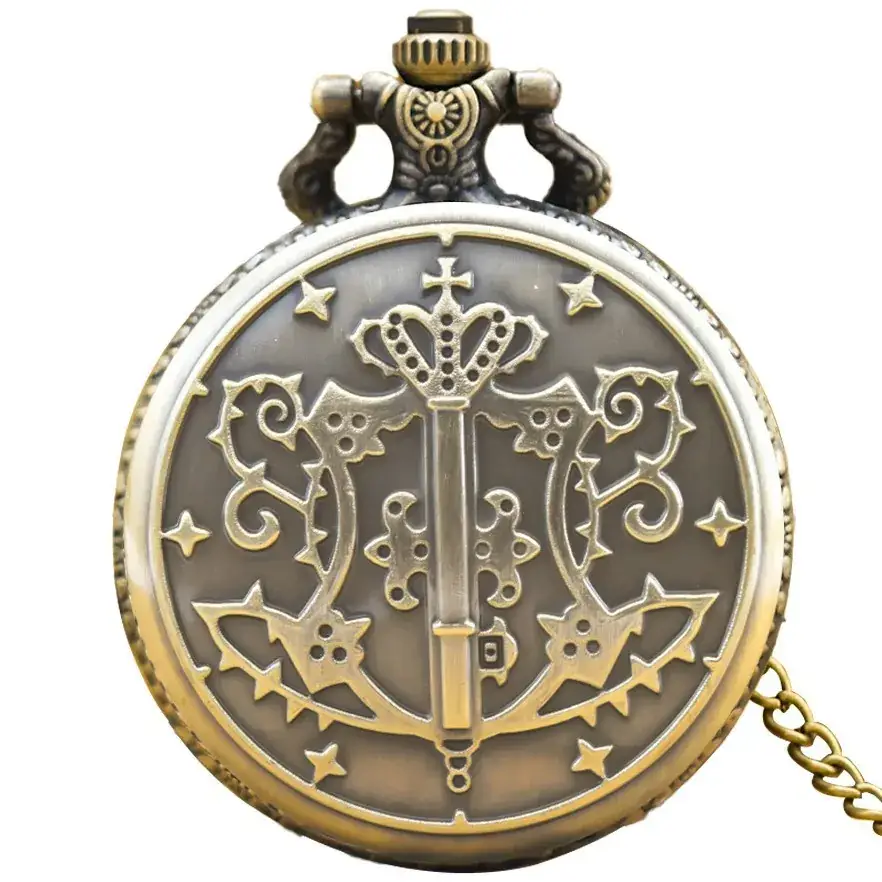Vintage Bronze H-Letter Pocket Watch with Islamic Calligraphy - Image 11