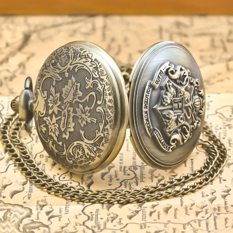 Vintage Bronze H-Letter Pocket Watch with Islamic Calligraphy — feature 13
