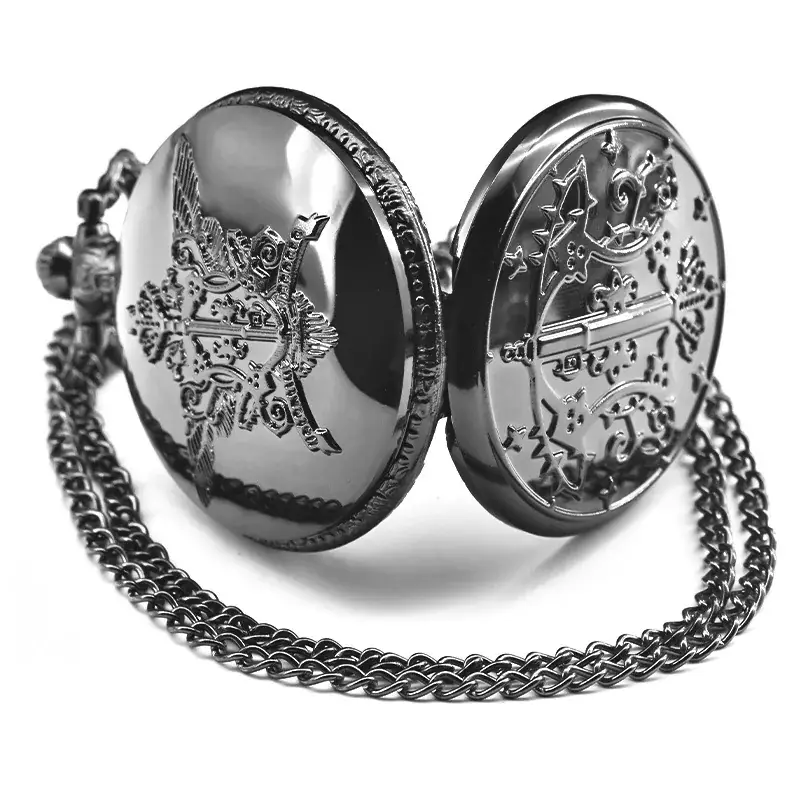 Vintage Bronze H-Letter Pocket Watch with Islamic Calligraphy — feature 7