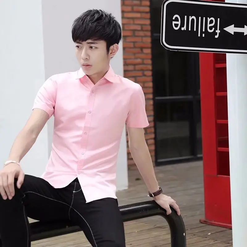 New Men's White Slim Fit Business Shirt Summer - Image 6