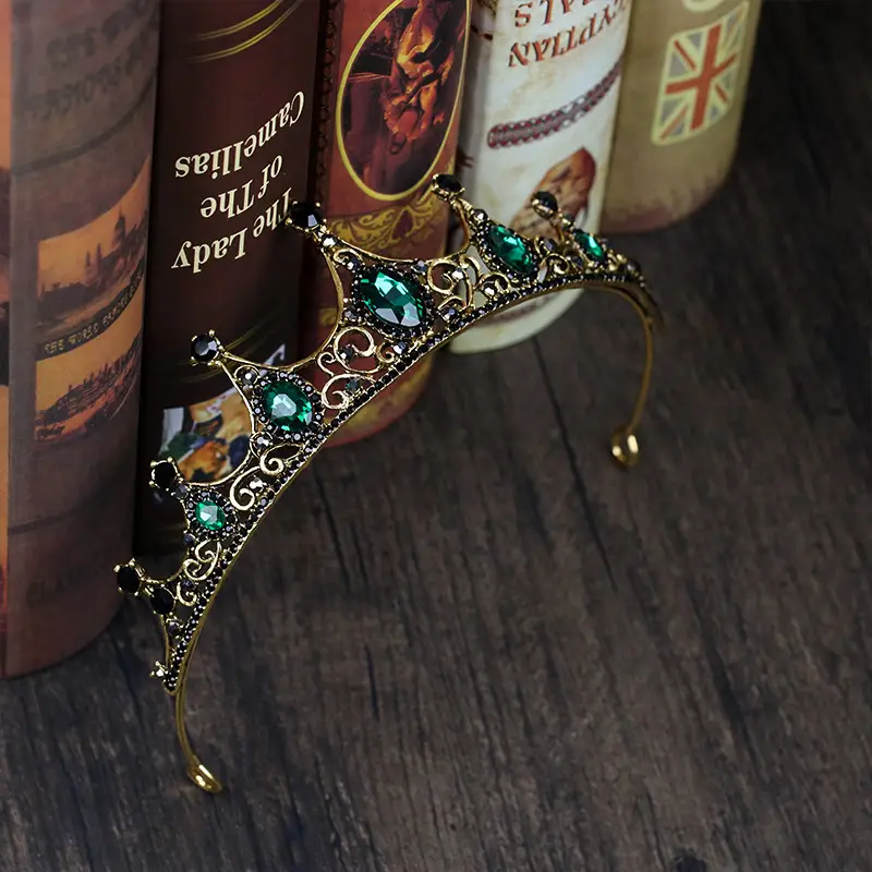 Tuan Ming Retro Baroque Crown Headdress Alloy Rhinestone Children's Performance Small Crown Bride Jewelry Hair Accessories Wholesale - Image 4