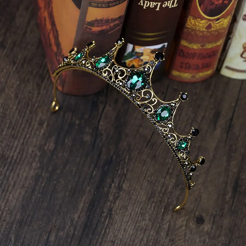 Tuan Ming Retro Baroque Crown Headdress Alloy Rhinestone Children's Performance Small Crown Bride Jewelry Hair Accessories Wholesale - Image 5