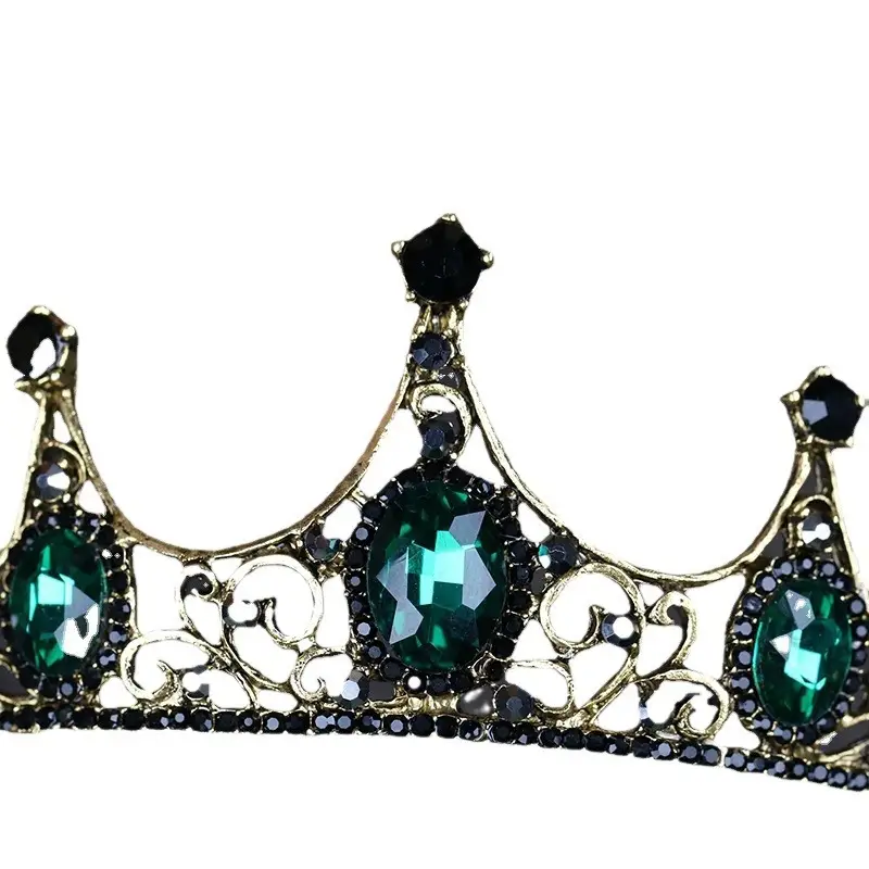 Tuan Ming Retro Baroque Crown Headdress Alloy Rhinestone Children's Performance Small Crown Bride Jewelry Hair Accessories Wholesale - Image 6