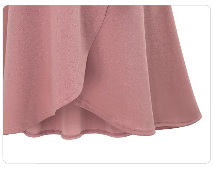 Women's Pink High Waist Irregular Skirt with Strap — feature 15