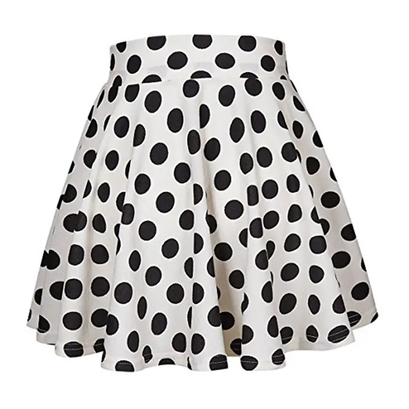Red Polka Dot Flared Mini Swing Skirt for Women - Image 11