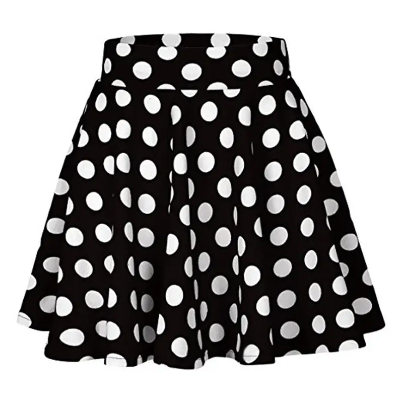 Red Polka Dot Flared Mini Swing Skirt for Women - Image 12