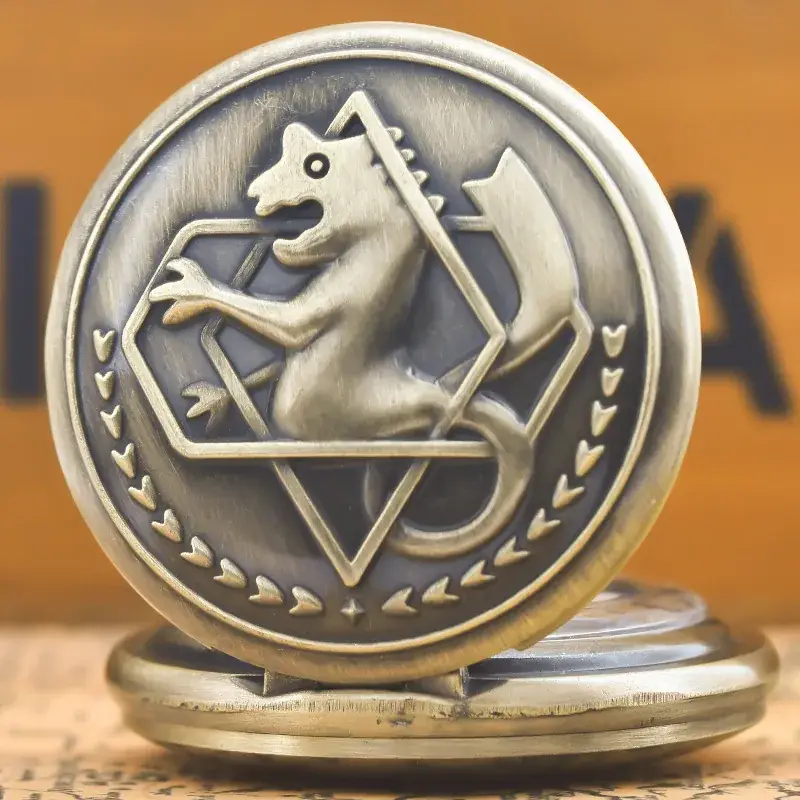 Bronze Seahorse Pocket Watch with Chain