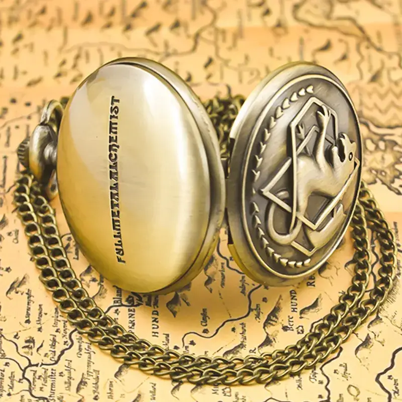Bronze Seahorse Pocket Watch with Chain