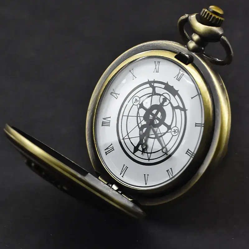 Bronze Seahorse Pocket Watch with Chain
