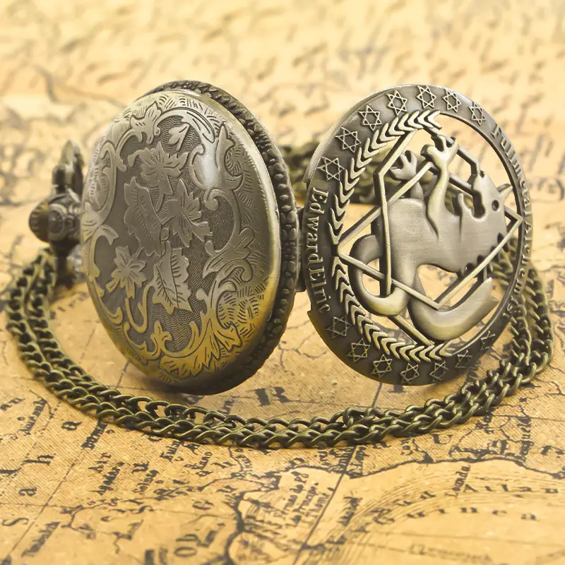 Bronze Seahorse Pocket Watch with Chain — feature 5