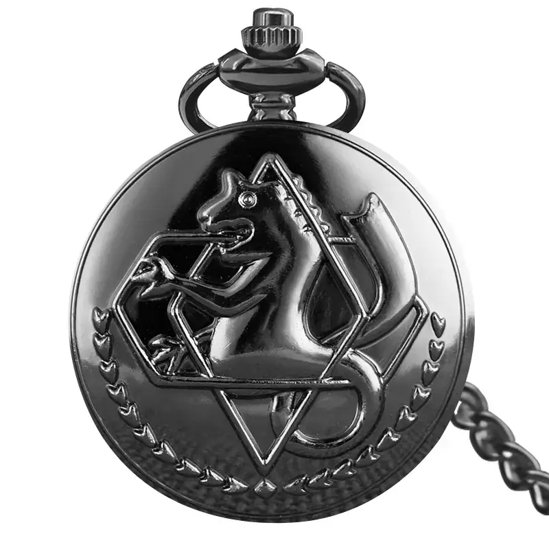Bronze Seahorse Pocket Watch with Chain