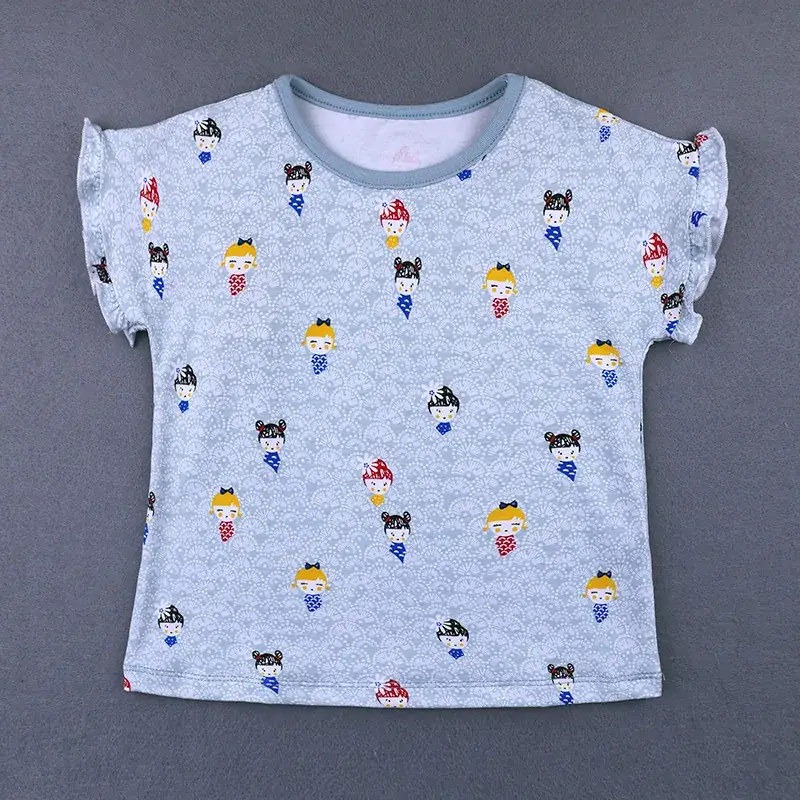 Girls Short Sleeve Printed T-Shirt Light Blue