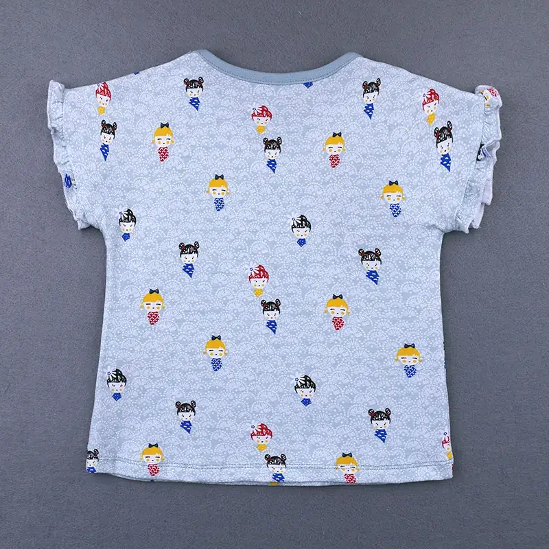 Girls Short Sleeve Printed T-Shirt Light Blue
