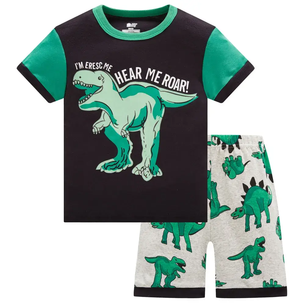 Baby Cotton Dinosaur Print Pajamas Set 8 Pcs - Image 2