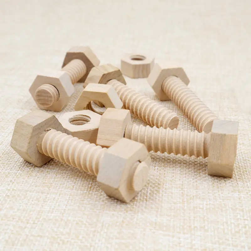 Wooden Screw Nut Puzzle for Kids Early Education